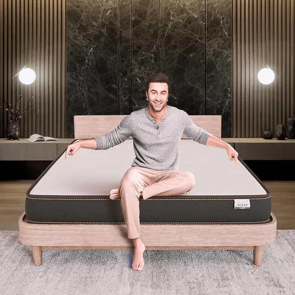 [HDFC CC] Nilkamal SLEEP Lite Dual Comfort 4 Inch Mattress | 10 Year Warranty | Reversible Design | Soft & Firm Sides | Superior HR Foam | Breathable Knitted Fabric | Bed Mattress | Double Size (75X48X4)