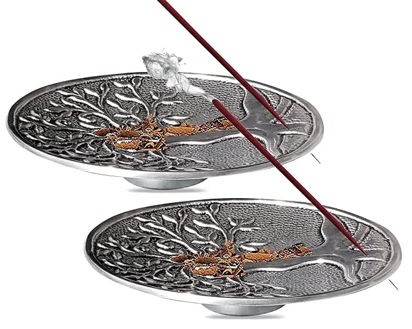 Pure Source India Aluminum Incense Holder for Pooja, Agarbatti Stand with Ash Catcher, Handmade Decorative Burner for Home, Meditation & Gifting, 5 Inch, Pack of 2 Rs.269 @ Amazon
