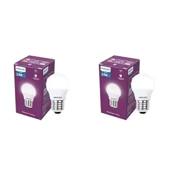PHILIPS 2.8W LED Frosted Candle Bulb | Warm White 3000K | E27 Base | Energy Efficient Decorative LED Light | Long Life & Instant Brightness | Pack of 2