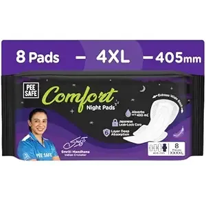 Pee Safe Comfort Night Pads XXXXL-8 Pads - 405Mm | 76% Longer Rs.129 @ Amazon