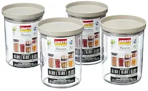 Aristo 102 Airtight Breeza Round Container For Kitchen Storage, Plastic Boxes For Storage, Kitchen container 800ml - Color May Vary - set of 4