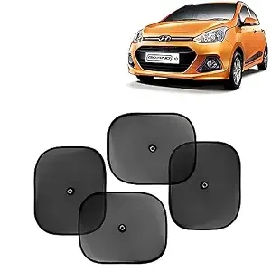 (Min Buy 2) Car Window Curtain Sticky Sun Shades for Hyundai Grand I10, 2013-2017 Model, Universal Fit Sunshades for Side Window, Rear Window, Color : Black, 4 Pieces Rs.96 @ Amazon