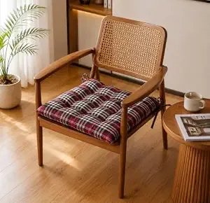 VAS COLLECTIONS Chair Pad Cushion with Tie Straps, Thick Tufted Seat Cushion for Dining, Wooden Chairs, Soft Comfortable Chair Seat Pad with Durable Stitching,16 x 16 Inches(41 x 41 cm) - Crimson Red Rs.113 @ Amazon