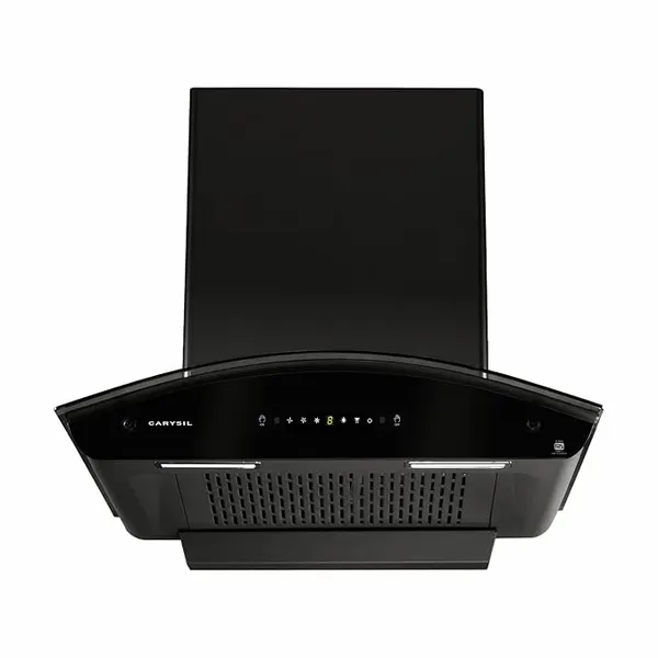 [Apay ICICI CC] Carysil Curvantis 60 cm Kitchen Chimney, Curved Shape, 1500 m³/hr Suction, Auto-Clean Filterless, 3-Speed Touch & Gesture Control, LED Lamp, 10-Year Warranty - Black