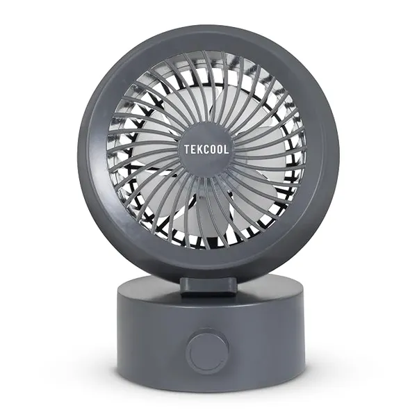 TEKCOOL 5.5 Inch Small Table Fan, 90° Auto Oscillation with 5 Wind Modes, Cordless Desk Fan, Rechargeable USB Fan Battery Powered Quiet, Portable Personal Table Fan for Home, Office (Blue)