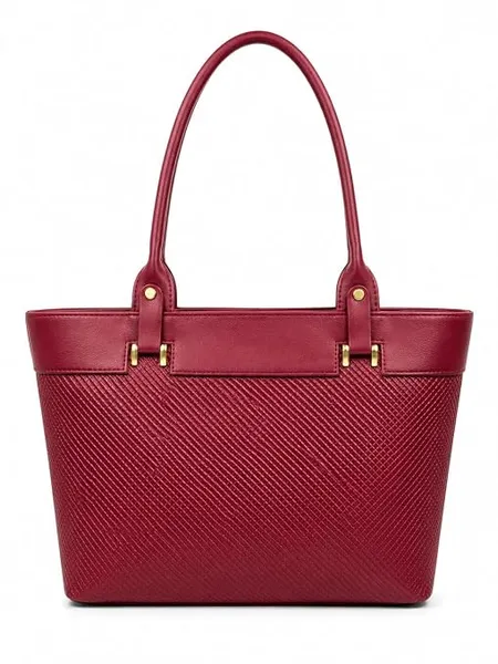 Black Tote Bag with Textured Front and Gold-Tone Hardware (Maroon) Rs.607 @ Amazon