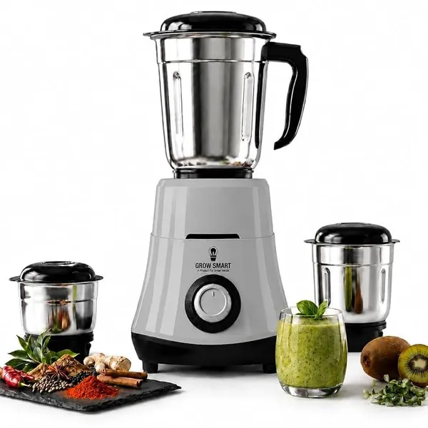 Hydrogrind 750 Watts Juicer Mixer Grinder With 3 Stainless Steel Jars (3 Jars, Grey Black) 4 Years Warranty