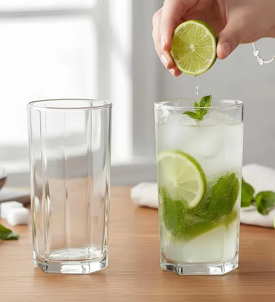 Yera Prima Pyramid Zest Designer Tumbler Set of 6, 210 ml Each | Tumblers for Water, Cold Drinks, Juice | Dishwasher Safe | for Daily use & Gifting Rs.234 @ Amazon