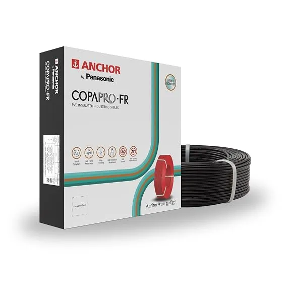 Anchor by Panasonic 1.5 mm COPAPro FR Electrical Wire, 90 Meter Fire Resistant Single Core PVC insulated Pure Copper Wire, Anti Rodent Anti Termite Flexible Wire for Connections (BLACK, 96139BK)