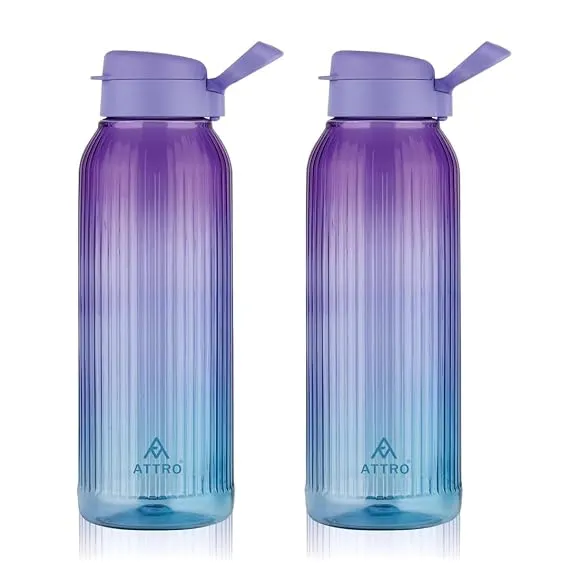 ATTRO Prime Linear Deluxe Water Bottle-Set of 2-Purple Blue-1.5L