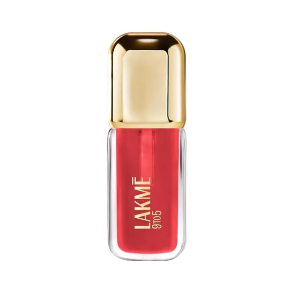 LAKME 9to5 HyaGloss Powerplump Lip Oil, Bosslady Brick, 4.2ml, for Plump Glossy Lips, with Hyaluronic Acid, Vitamin E & Peppermint Oil, Lightweight Non-Sticky Formula