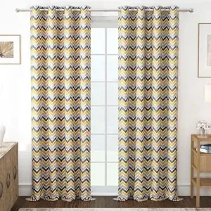 Door Curtains 9 Feet Pack of 2, Chevron, Yellow & Grey Rs.340 @ Amazon