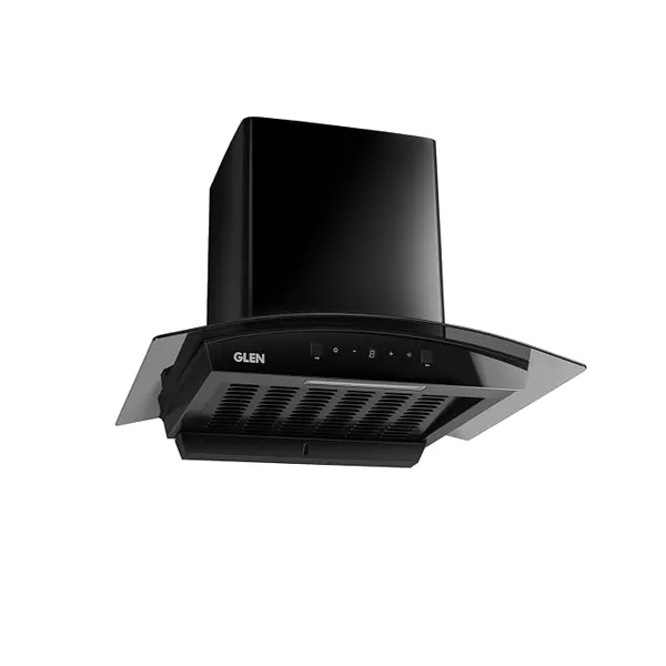 [Apay ICICI CC] Glen 60 cm 1500 m³/hr Filterless Thermal Autoclean Kitchen Chimney, Curved |(Hood Senza Turbo 60,Touch & Gesture Control, Digital Display, Black) 1 year warranty on product, 12 year on motor