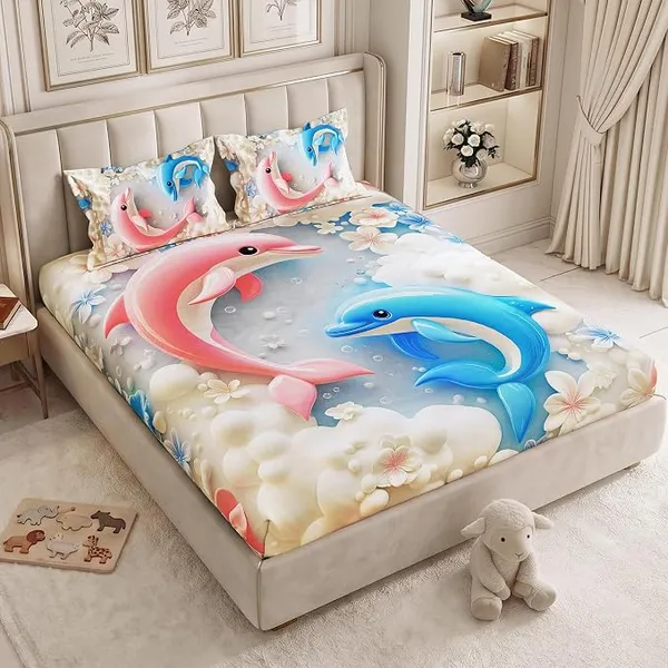 7D Bedsheet with 2 Pillow Covers, 225 x 250 CM, Aqua Blue Rs.749 @ Amazon