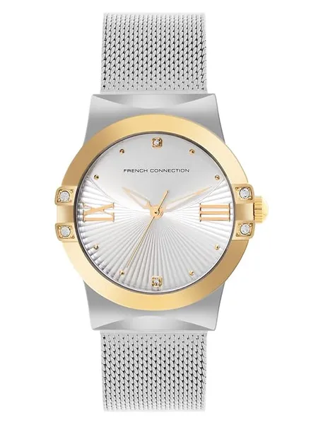French Connection Chic Silver Round Dial Women's Watch - FCU1SM