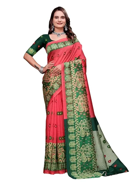 Art Silk Saree for Women with unstitched Blouse Piece | Festive & Wedding Occasion Saree Rs.189 @ Amazon