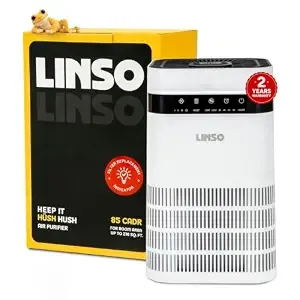 [Apply 5% Coupon] LINSO HUSH HEPA H13 Air Purifier For Bedroom 85 m³/h CADR, covers 216 Sq.Ft