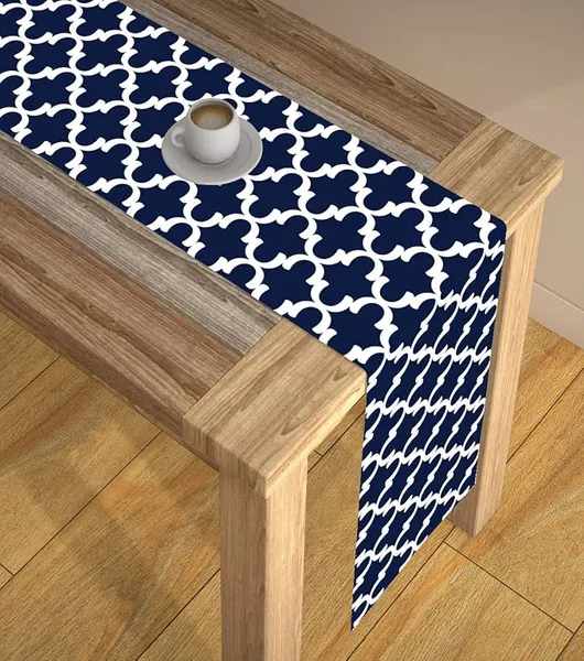 AEROHAVEN™ Abstract Multicolour HD Digital Modern 4 Seater Table Runner Cloth Cover - TR19 - (Blue, 13 x 60 Inch)