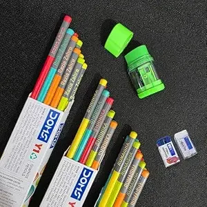 (Min Buy 3) Personalized pencils with name | Personalised Name Pencil for Kids with Free Eraser & Sharpener, name engraved HB Pencils | Best For School, Return Gift | Combo Offer (10 Pencil 3 Moq 3 Name)