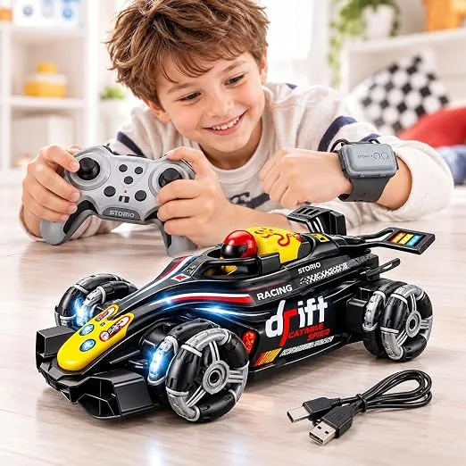 Storio RC 4x4 Formula F1 Drift Smoke Car 1:14 Scale | Hand Gesture Sensor & Remote Control | 2.4GHz High Speed Racing Car with 360° Spin, Lights, Music & Smoke | Toy for Boys & Girls 4+ Rs.1625 @ Amazon