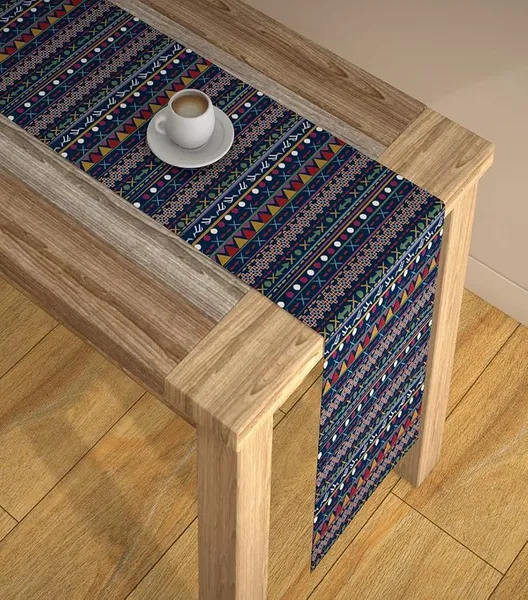 AEROHAVEN™ Abstract Multicolour HD Digital Premium Modern 4 Seater Table Runner Cloth - TR-04 - (Mulitcolor, 13 x 60 Inch)