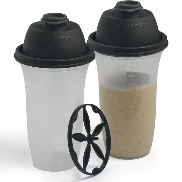 Signoraware Shake N Shake BPA Free Plastic Bottle (500mlx2 | Setof2 | Black)