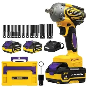 [Coupon + HDFC CC ] JPT Combo 21v Cordless Impact Wrench | Brushless Motor | 550N.M Torque | 2300RPM Speed | 4000mah Li-Ion Battery | Bright LED | Forward/reverse Mode | 10Pcs Sokects Included Rs. 7207 @ Amazon
