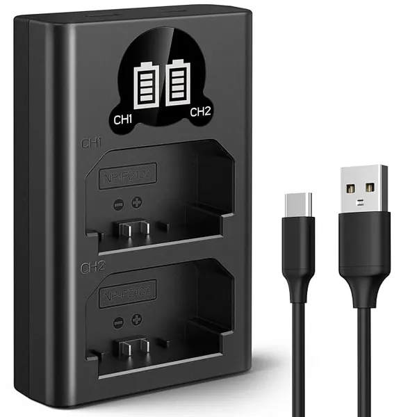 K&F Concept NP-FZ100 Battery Charger, Dual LCD Battery Charger Compatible with Sony A7 iii, A7 iv, A7RIII, A7RIV, A7C, A7Cii, FX30, A6700, A6600, A9, A1, ZV-E1, ZV-E10 II Camera Batteries Rs.1079 @ Amazon