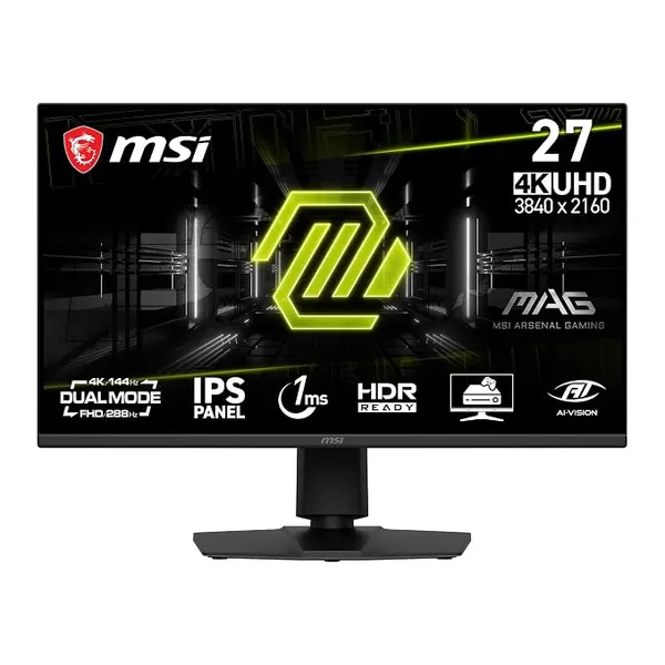 [HDFC CC] MSI MAG 275UPD E14 27-Inch, 4K UHD Gaming Monitor, 3840 x 2160 IPS, 288Hz, 1ms, HDR Ready, AMD FreeSync Premium Eye Care, Dual-Mode, HDMI 2.1, DP 1.4a, Frame-Less, Tilt/Height Adjustable, Black