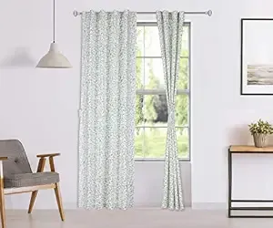 Amazon Brand - Solimo 100% Cotton Opaque Door Curtains, 7 Feet (Set of 2), Leafy Steam, Eyelet, Leafy Steam, Multi, Floral Rs.406 @ Amazon