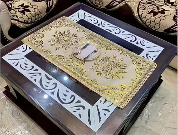 (Min Buy 2) Golden Design Dining Table Runner, Rectangular PVC Centre Table Runner with Lace Border, 16 x 33 Inches (40 x 84 cm) Rs.88 @ Amazon