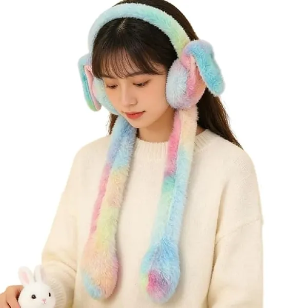 Soft Fleece Ear Warmers with Interactive Moving Ears