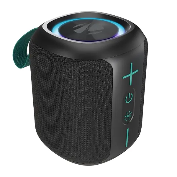ZEBRONICS Sonic Pod 15 Plus Bluetooth Speaker, 8W RMS, 5H Backup, Type-C Charging, RGB Modes, Passive Radiator, Splash-Proof, BT v5.4, USB, mSD, TWS, Call Function, Fabric Finish, Carry Loop (Black)
