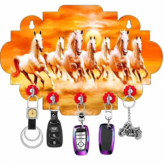 Seven Horse Wooden Key Holder Wall Hanger Rs.61 @ Amazon