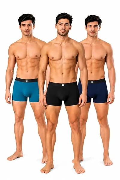 BONO Men's Aero Super Combed Cotton Regular Fit Solid Antibacterial Trunk |Antimicrobial, Regular Fit, No-Marks Waistband | Underwear for Men Combo Rs.309 @ Amazon