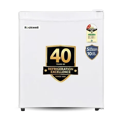 [HDFC CC] ROCKWELL 47L Mini Fridge with Freezer, 2 Star, Grey, 5 Year Warranty
