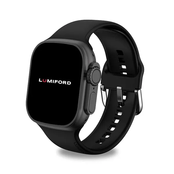 LUMIFORD SW55 Uranus Smart Watch for Men & Women with 2.01-inch Square Display | Unisex Watch with 240 * 286 TFT Screen & IP67 Waterproof Resistivity | Sport Mode & 5 Days Battery Efficiency (Black)