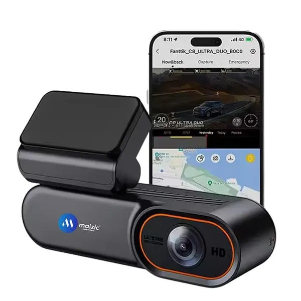 Maizic Smarthome Navic Glide 4G Dash Cam | 1080P Full HD | Mobile Remote Access | GPS Trajectory | Parking Monitor | Low Voltage Cut-Off | Instant Recording | Geo-Fencing | 256GB Card Support