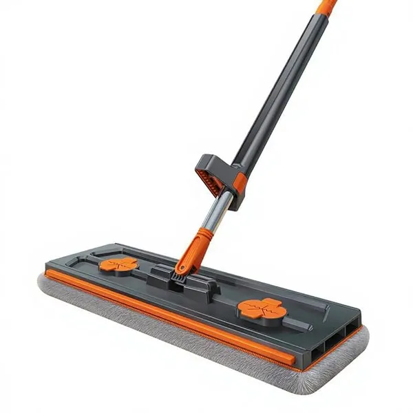 Hand-Free Flat Mop Dry & Wet Dual-Use Carbon-Black Fiber Cloth Household Cleaning Tool with Refills Rs.444 @ Amazon