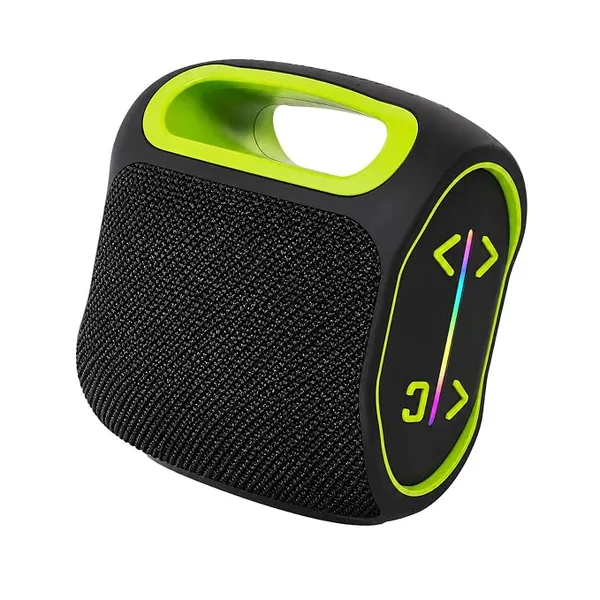 Amazon Basics 6W Portable Bluetooth Speaker with RGB Light, Up to 6 Hours Playtime, Wireless Speaker with Bass, Bluetooth 5.4, 57mm Driver, USB & TF Card, Compact Speaker for Travel & Home, Black