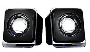BigPlayer Mini USB 2.0 Desktop Speaker Compact Wired Audio System Portable Sound Box Compatible with PC Laptop Tablet Computer Black