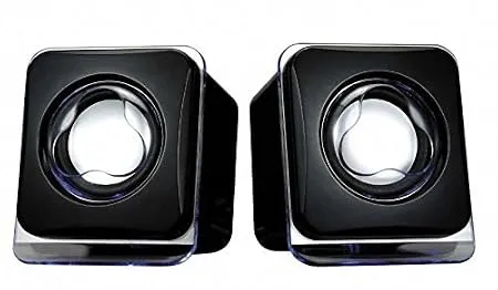 BigPlayer Mini USB Powered Computer Speakers 2.0 Channel Wired Speaker with 3.5mm AUX Audio Jack for Laptop Desktop PC Monitor Mobile Portable Desktop Speakers Black Rs.328 @ Amazon