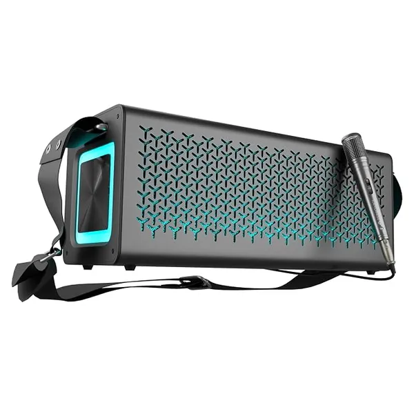 [HDFC CC] ZEBRONICS Studio R3, Portable Bluetooth Speaker, 140W RMS, 6 Drivers + Dual Passive Radiators, 3EQ Modes, Upto 13 Hrs Playback, 6000mAh Battery, BT v5.2| USB | AUX | mSD, TWS, Wired Mic, Metal Finish