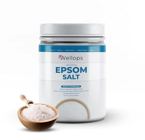 Pure Epsom Salt 1KG - Magnesium Sulphate for Muscle Pain Relief, Bath Soak & Plants | Plastic-Free, Made in India, No License Required