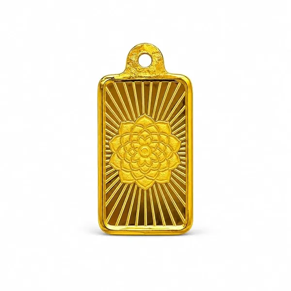 [HDFC CC] 24 Karat (999) Pure 2 g Gold Bar Pendant - Flower | IBJA | BIS Hallmarked | ISO Certified | Ideal for Investment Gifting Dhanteras Diwali Akshaya Tritiya