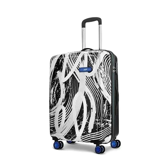 Skybags Stroke Medium Size Hard Luggage (67 cm) | Printed Luggage Trolley with 8 Wheels and in-Built Combination Lock | Unisex