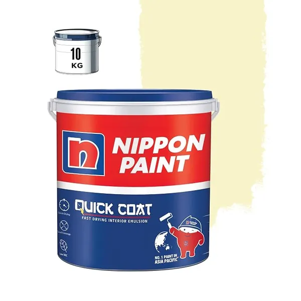 Nippon Paint Quick Coat Interior Emulsion Paint - 10 KG (FLASH OF LIGHTNING)-Quick Drying, Good Coverage, Low VOC-Paint for Wall, Living Room