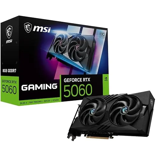 [HDFC CC] MSI GeForce RTX 5060 8G Gaming OC V1 Graphics Card, 8GB GDDR7, 128-bit, PCIe Gen 5, 2587 MHz Boost Clock, STORMFORCE Fan Cooling, HDMI 2.1b, DisplayPort 2.1b, NVIDIA Blackwell Architecture