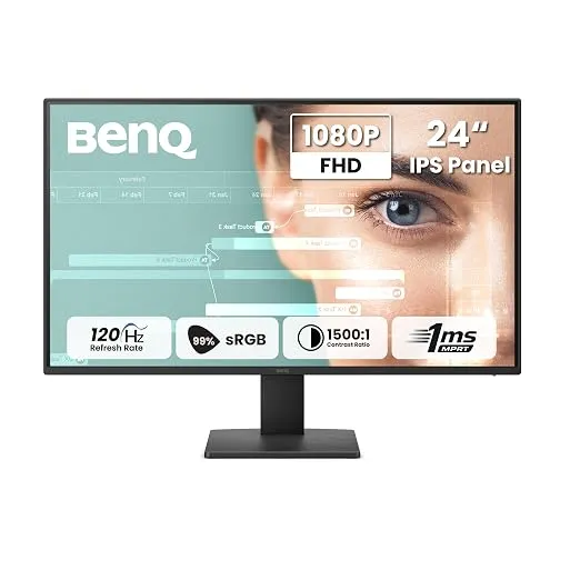 [HDFC CC] BenQ GW2491P 24"(60.96 cm) 120Hz FHD(1920x1080p) IPS Monitor|99% sRGB|Eye-careU|HDMI(v1.4)|DP(v1.2)|Ultra Thin Bezel|1ms |Eyesafe|VESA MediaSync|Low Blue Light|TUV-Certified
