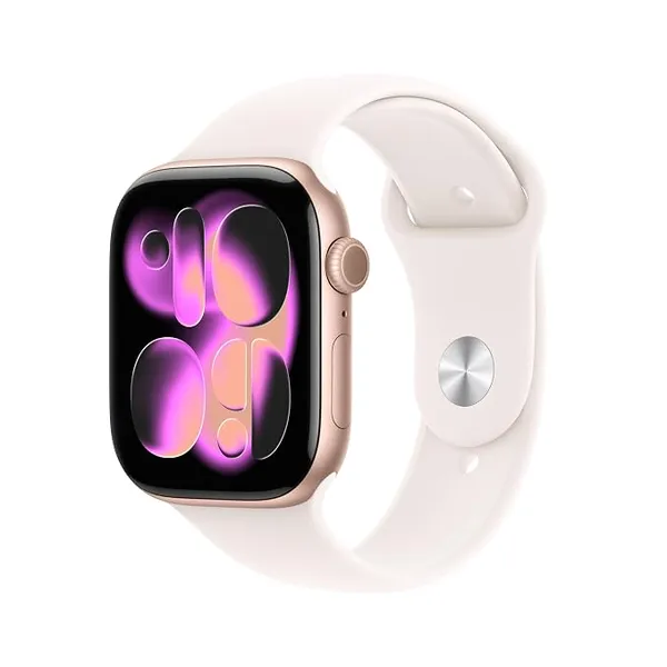 [HDFC CC] Apple Watch Series 11 GPS 46mm Rose Gold Aluminium Case with Light Blush Sport Band - S/M